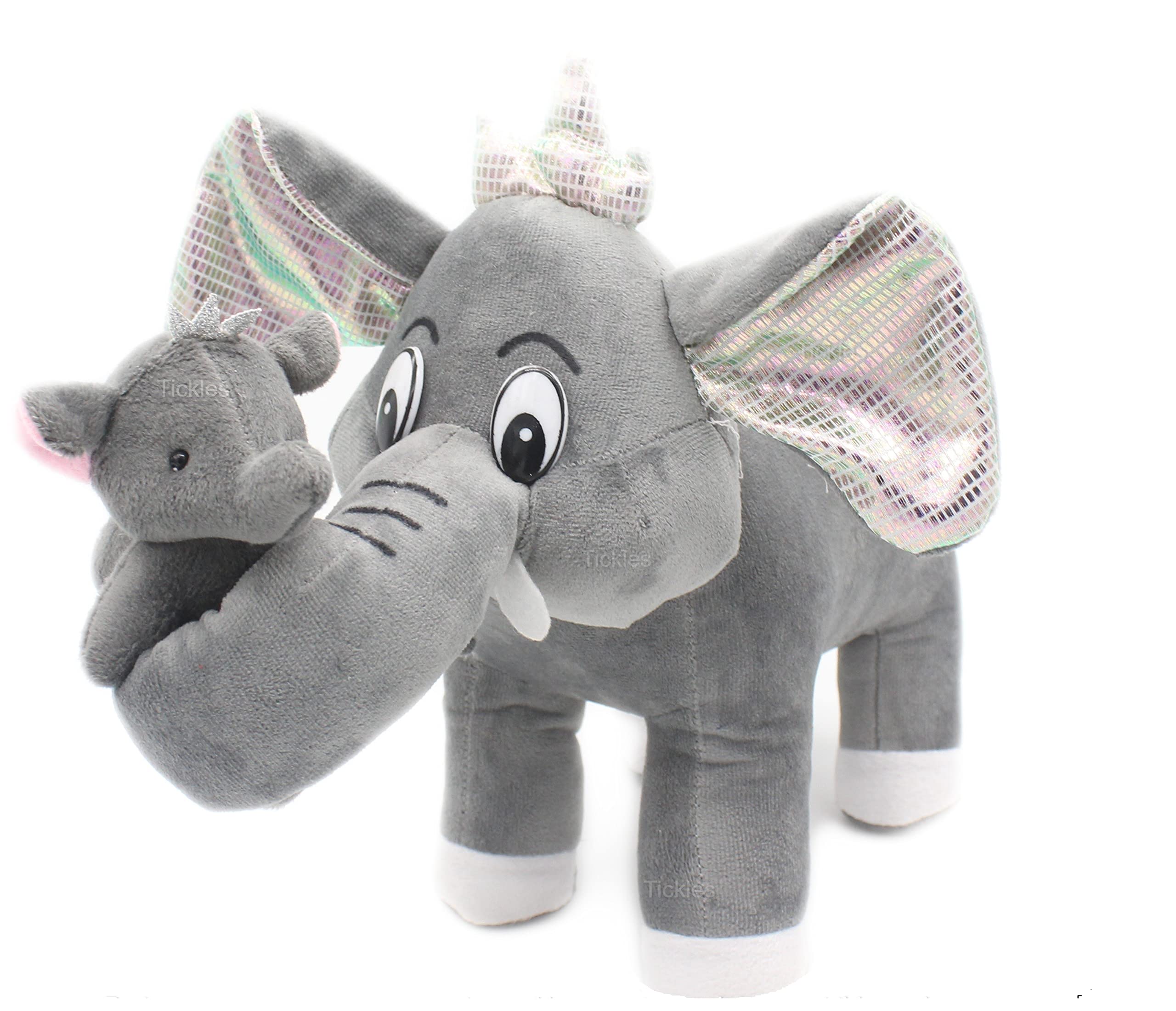 Tickles Cute Mother Elephant with Baby Soft Stuffed Plush Animal Toy for Kids Birthday Gift (Color: Grey; Size: 32 cm) (B0BTPWSL59) Amazon Price History, Amazon Price Tracker