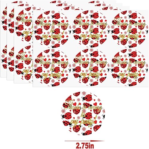 Miniatura 6 de 24 bolsas de golosinas de mariquita con calcomanías, bolsas de dulces con calcomanías, bolsas de regalo de mariquita con temática de mariquita,