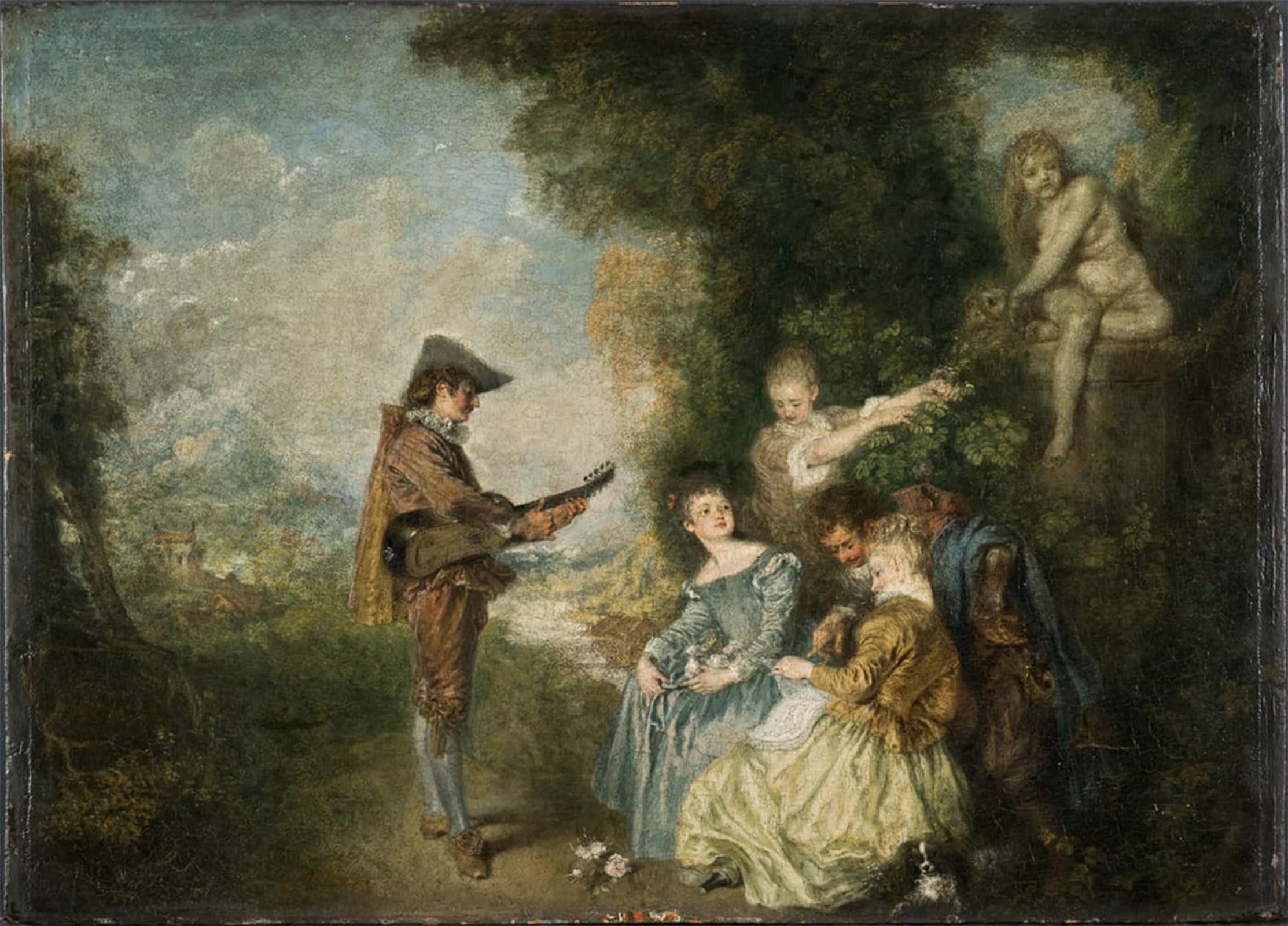 Tableau la leçon d'amour Watteau pour sublimer un mur vide impression toile 60x90 - 5