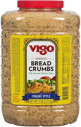 Vigo Italian Style Seasoned Bread Crumbs, with Imported Roman Cheese, 5 Pound (Pack of 1)