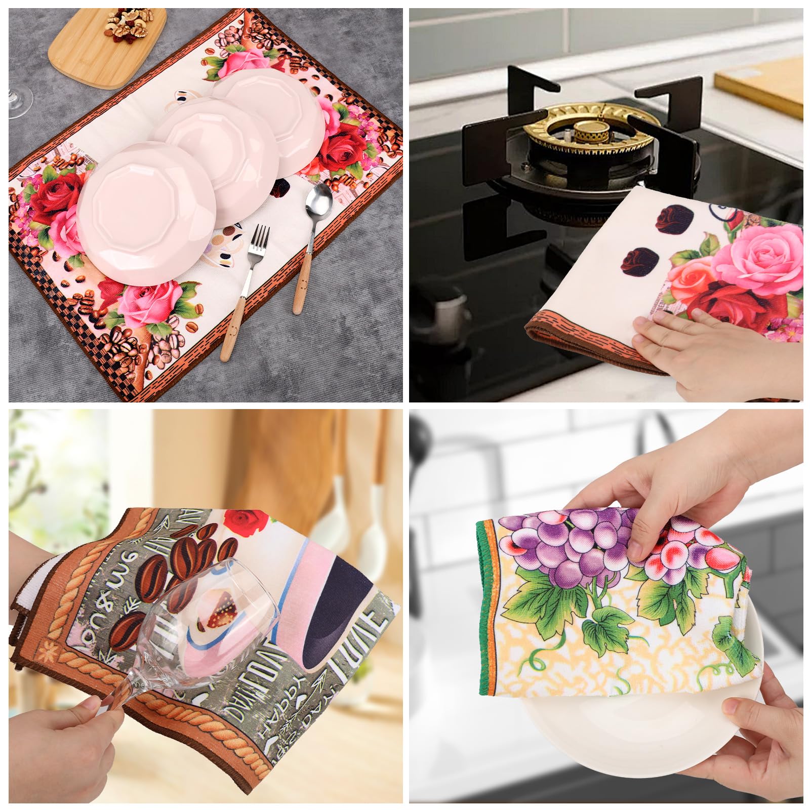 Set 5 Strofinacci Cucina Cotone - 40x55cm, Assorbenti, Morbidi, Per Lavastoviglie - Foto 11