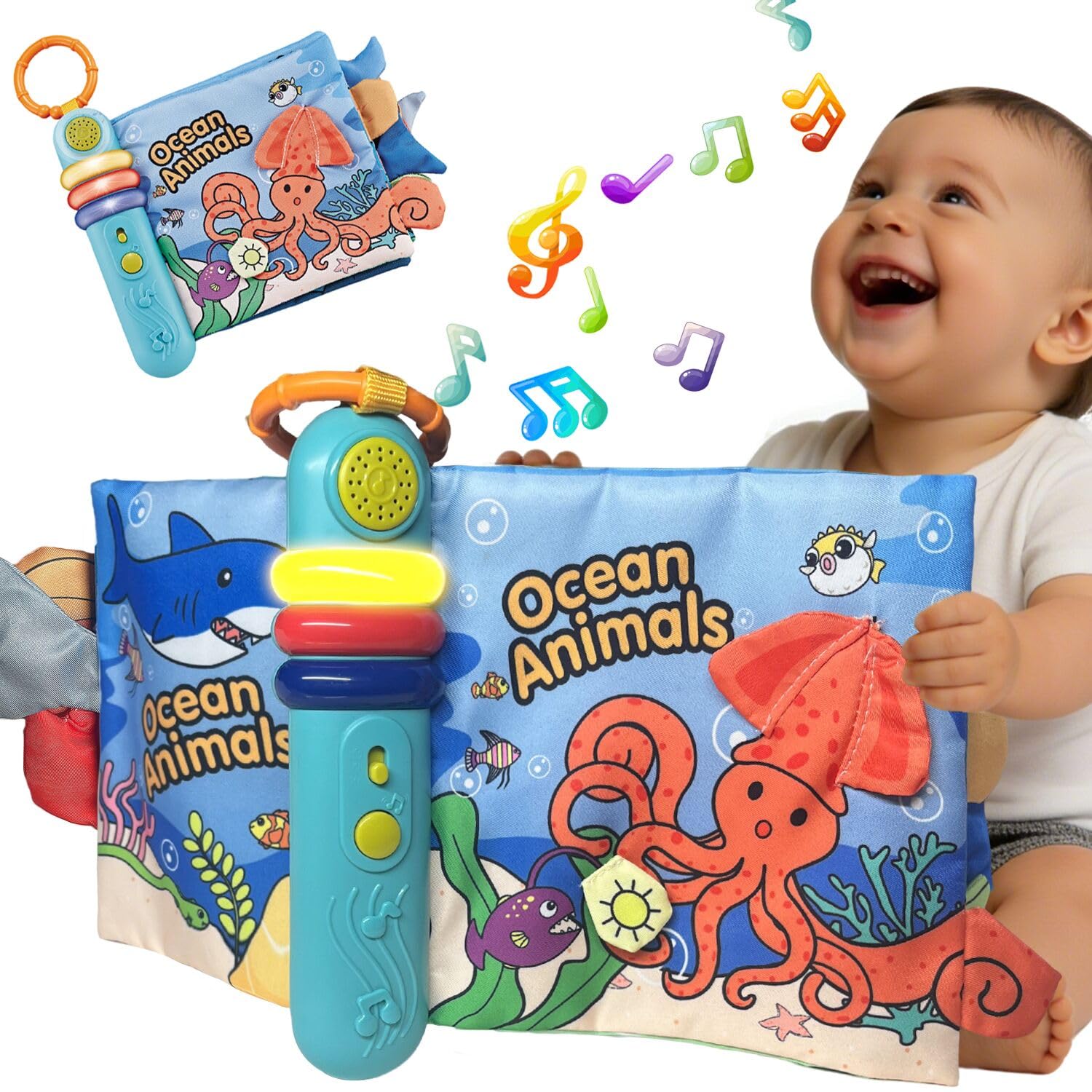 Amazon | TENGEE おもちゃ 知育玩具 3歳 多機能布絵本 音楽30曲 ライト