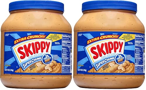 SKIPPY SUPER CHUNK Extra Crunchy Peanut Butter, 64 Ounce (Pack