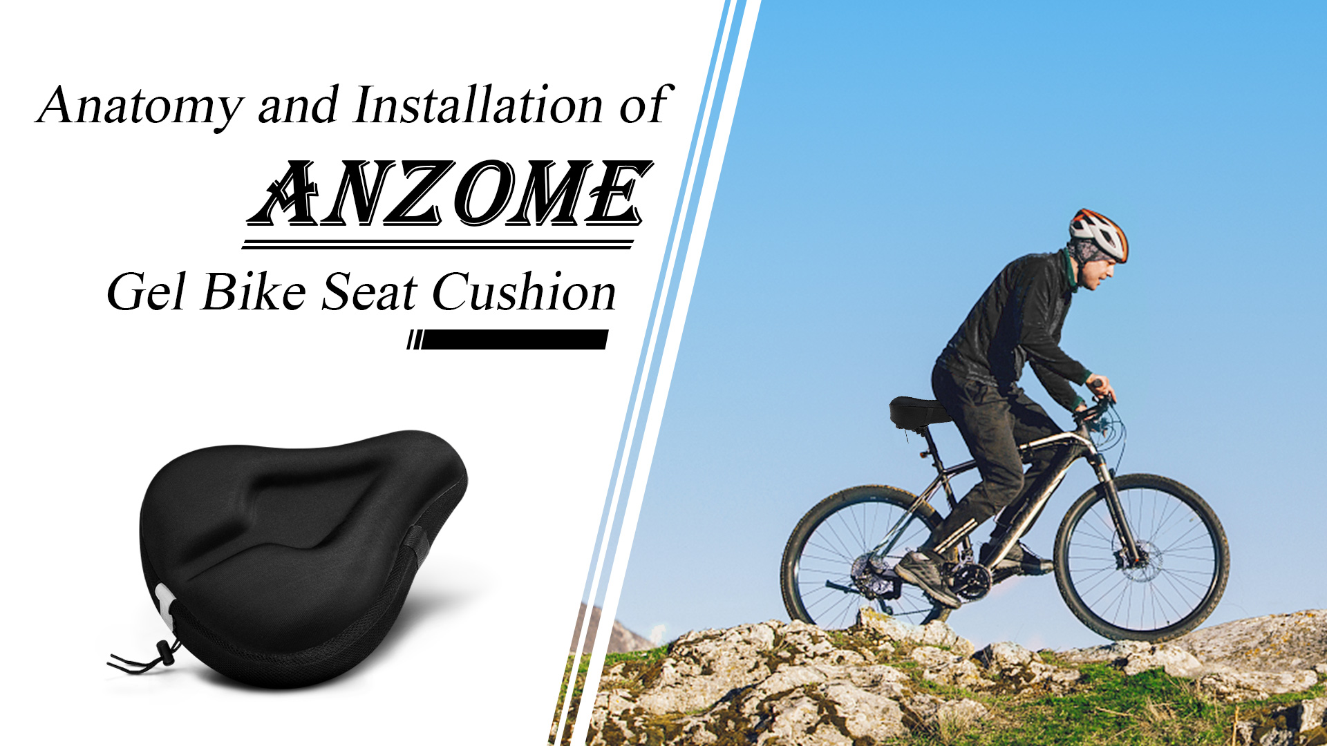 ANZOME Bike Seat Cushion, Wide Gel Bike Seat Cover & Extra Soft Gel