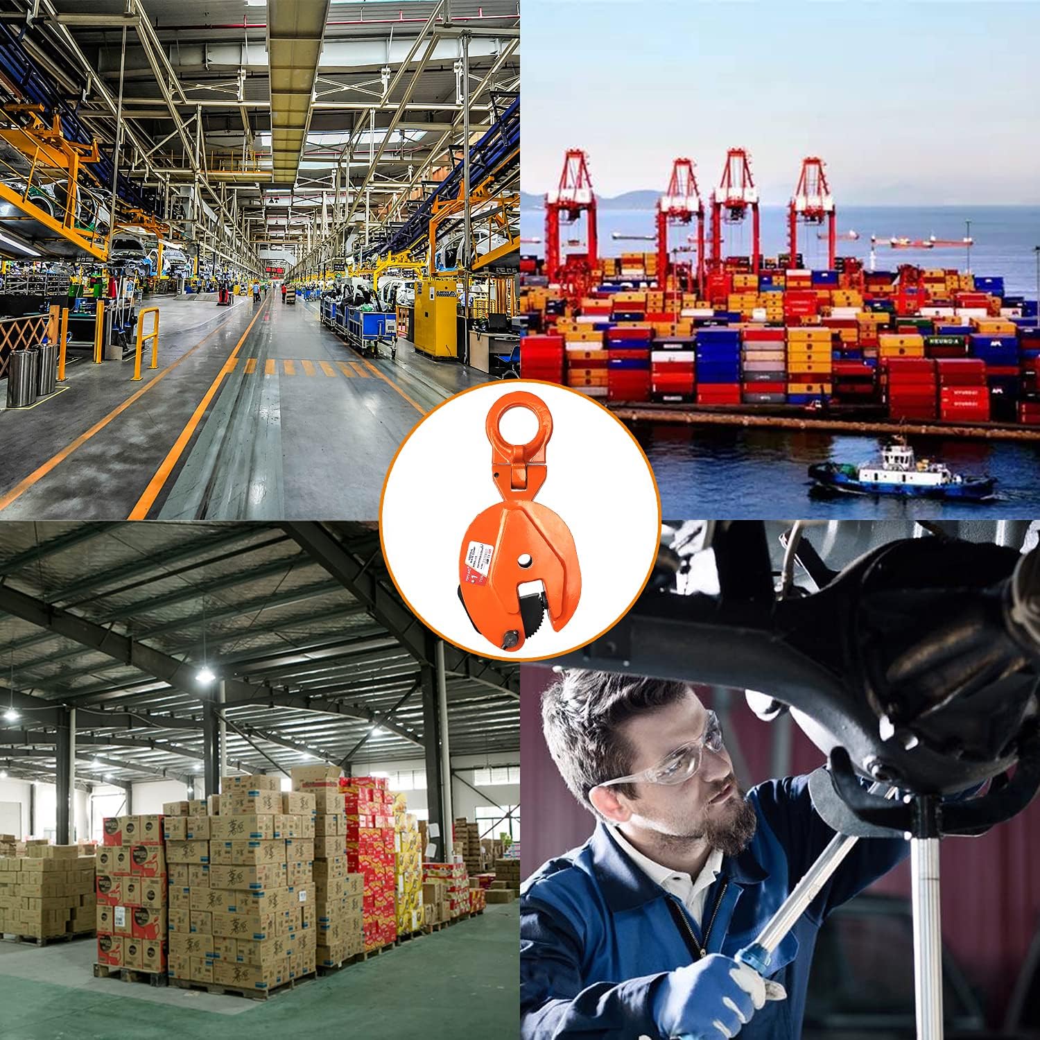 TOYO-INTL Vertical Plate Clamp 2200LBS/1T Vertical Lifting Clamps Jaw Opening up to 0.6'' Steel Plate Lifting Clamp for Vertical Lifting and Transporting (2200lbs) : Industrial & Scientific