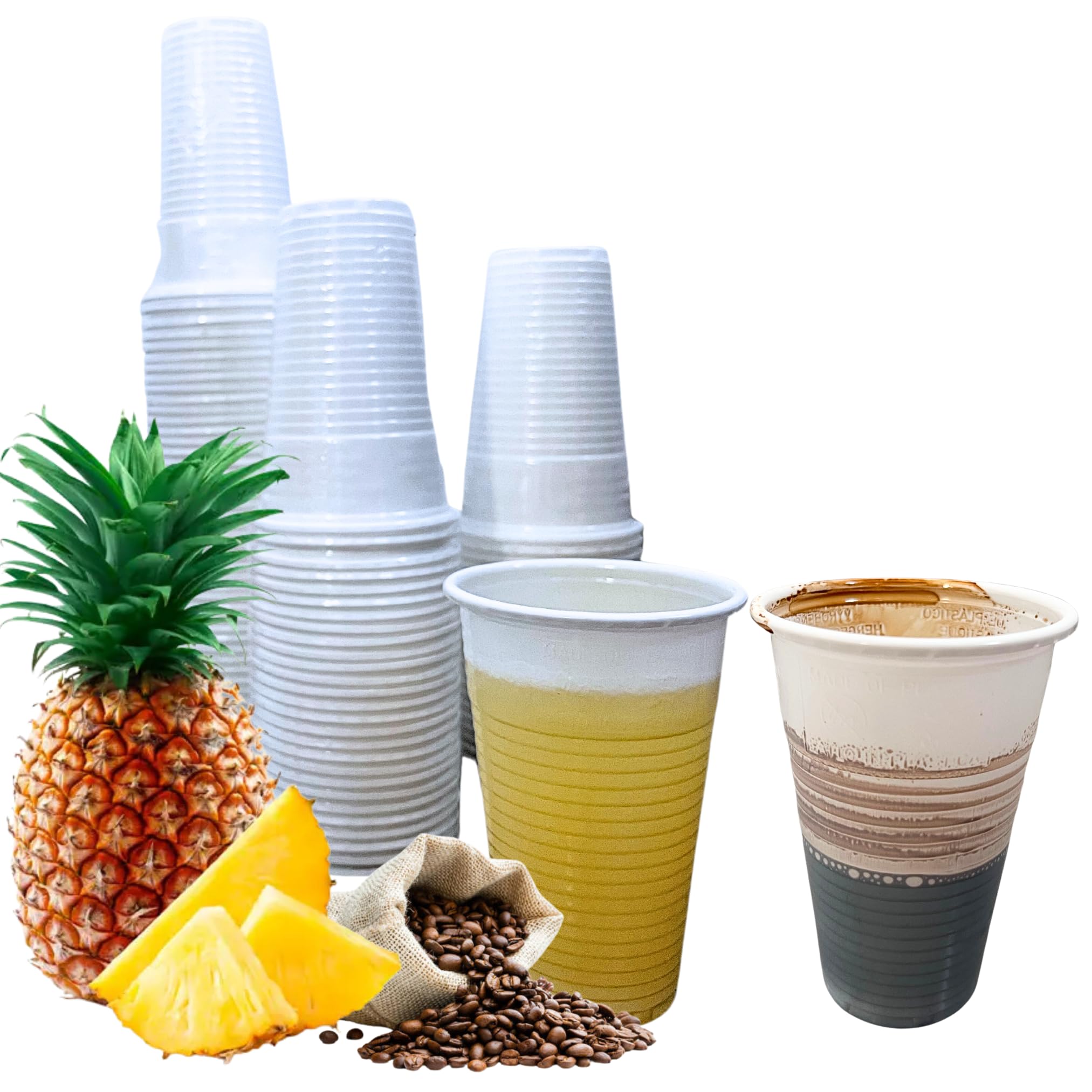 Vasos Desechables Plástico Blanco 220ml, 3000 uni | Polipropileno Reutilizables, Para Fiestas Cumpleaños Eventos Bodas Navidad