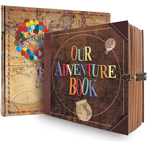 Our Adventure Book Travel Diary Photo Book, Scrapbook, Photo Album - Retro Vintage Souvenirs, DIY Guestbook for Anniversary, Wedding, Travel Writing, Baby & Friend Gifts, Heartfelt Present (Ball)