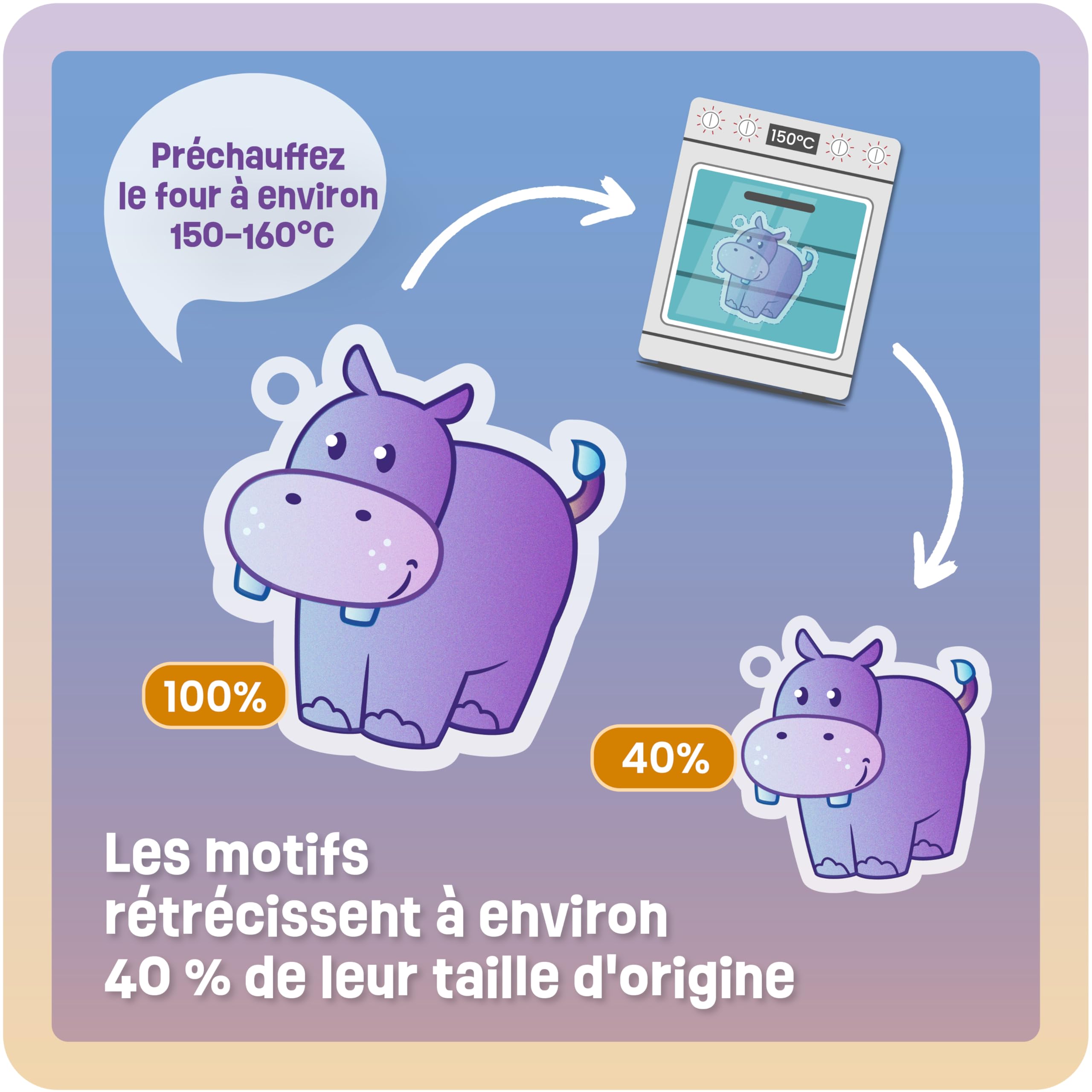 Lot de 10 films plastique fou magique A4 mat transparent - Papier rétractable avec porte-clés