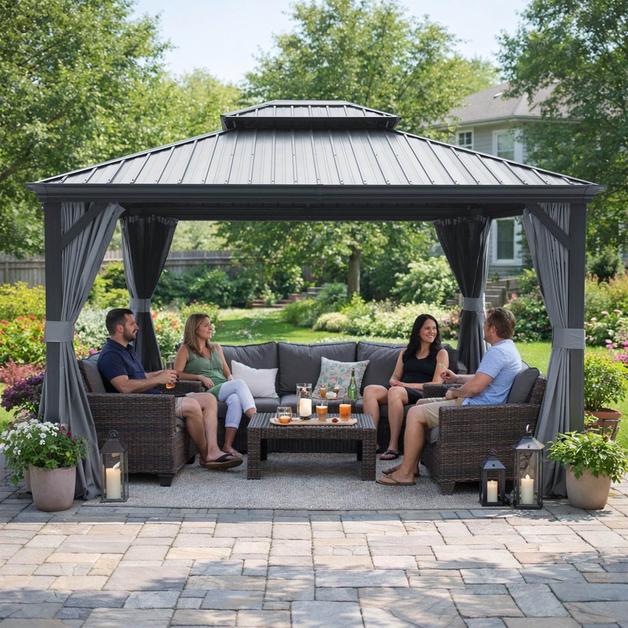 ファンシーアラモード カゴ Amazon.com : Kozyard Alexander 10' x 14' Hardtop Gazebo, Aluminum
