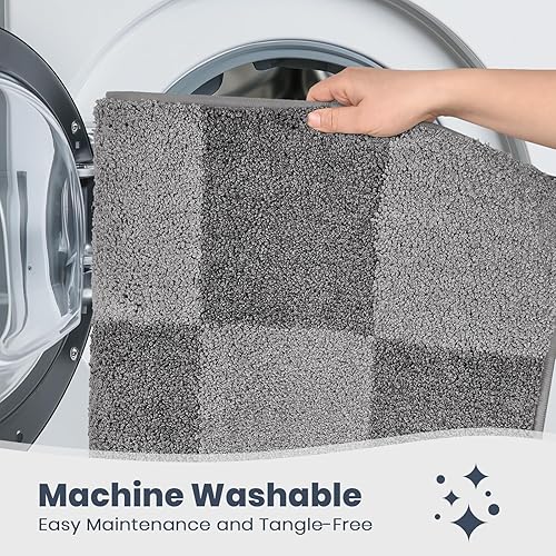 Miniatura 6 de PURRUGS Alfombra de baño antideslizante, lavable a máquina, de 20 x 30 pulgadas, súper absorbente y de secado rápido, extra suave y afelpada para