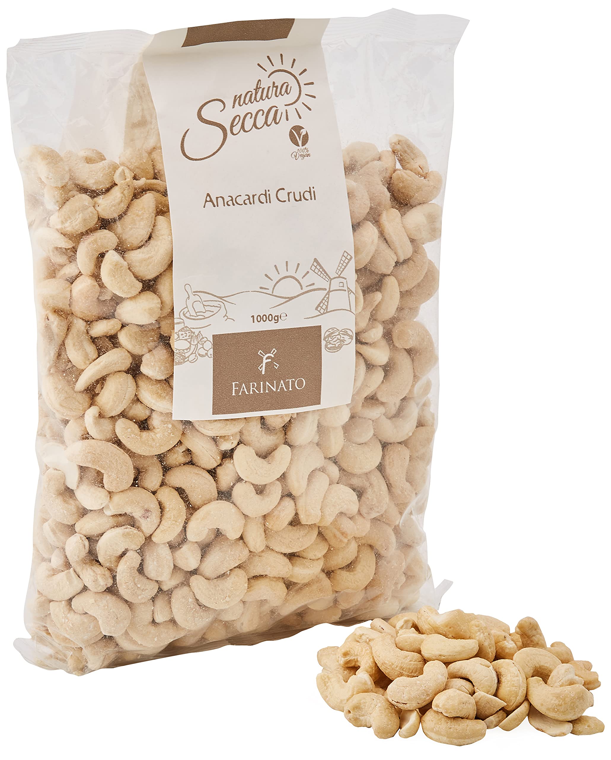 Farinato Anacardi Crudi, 1000 Grammi & Arachidi Sgusciate Pelate, 1000g