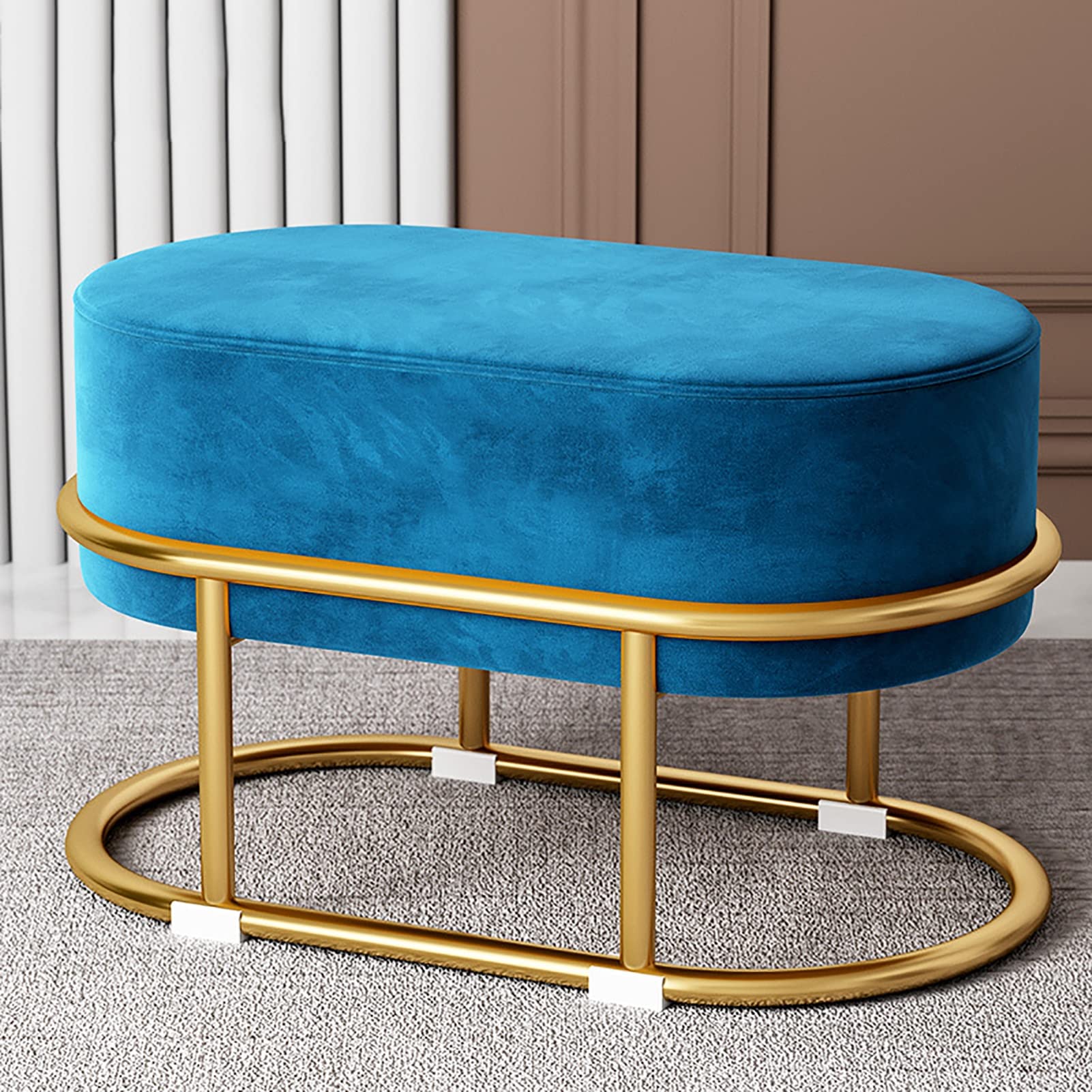 Banqueta Taburete De Maquillaje Taburete De Tocador - Diseño Pequeño Y Lujoso, Patas De Metal Dorado - Silla De Maquillaje Acogedora para Sala De Estar, Decoración del Hogar