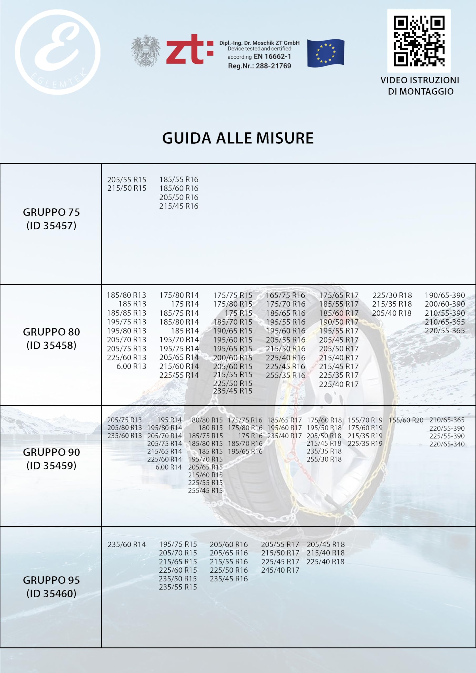 Catene Da Neve In Metallo 9 mm Omologate TUV GS Onorm Montaggio Rapido Per Auto Furgone SUV Tensionatore Autobloccante Misura 100