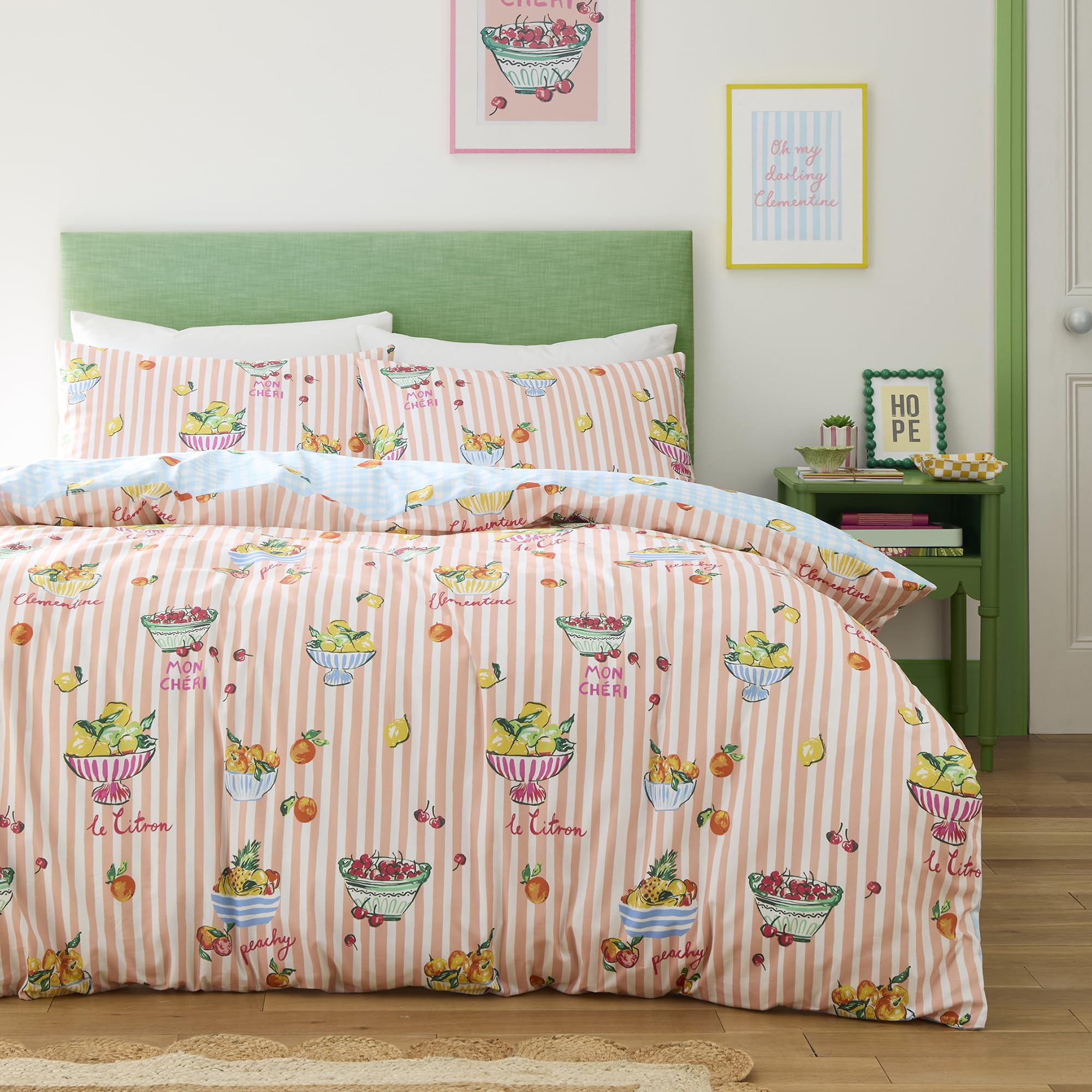 Fusion Summer Fruits Duvet Cover Set Single 135 x 200cm – Easy Care Bedding with Bright Fruit Print Design, Includes 1 Pillowcase