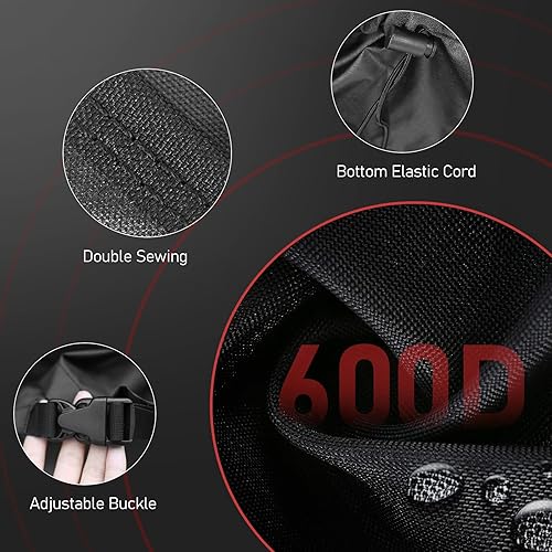 Miniatura 5 de Zettum Cubierta redonda para hoguera de 32 pulgadas  Cubierta para hoguera al aire libre resistente e impermeable, 600D para patio, accesorios para