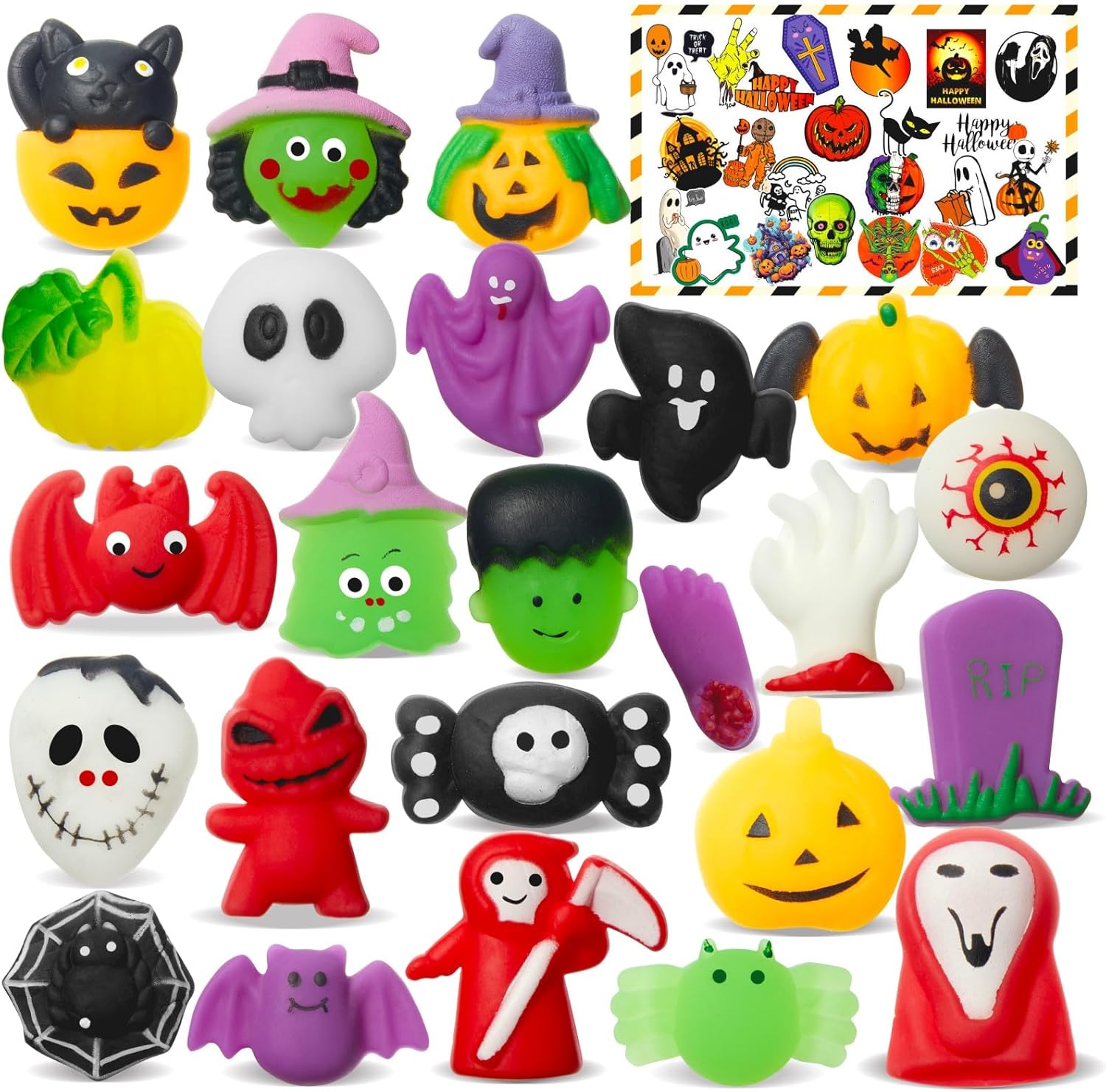 TOANWOD 24PCS Mini Mochi Squishy Toys for Party Favors, Kawaii Fidget Toys for Stress Relief, Sensory Toys Desk Pets for Kids, Goodie Bag Stuffers for Kids Birthday