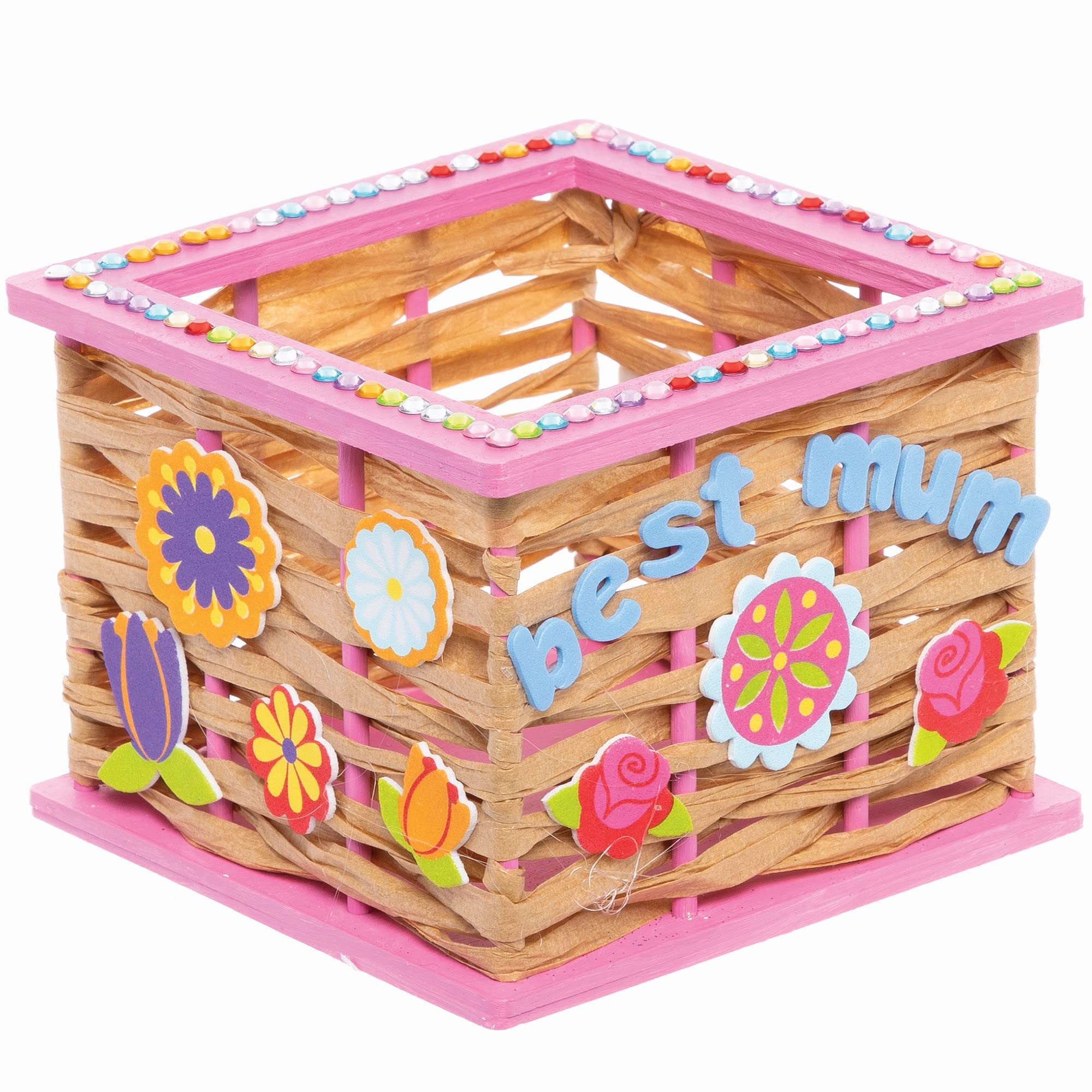 Kit De Tressage Paniers En Bois Cœur X2 - Loisir Créatif Enfant Pour Saint-Valentin, à Décorer Avec Peinture Et Raphia