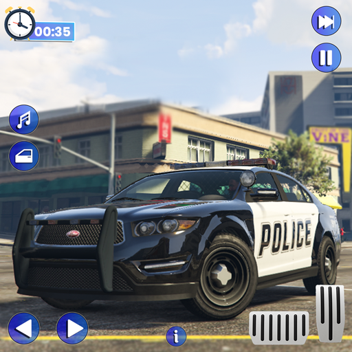 Echte Open-World-Verfolgungsjagd mit Polizeiautos, Mafia-Stadtspiele – Gangster-Auto-Town-Mafia-Cop-Autorennspiele für Kinder