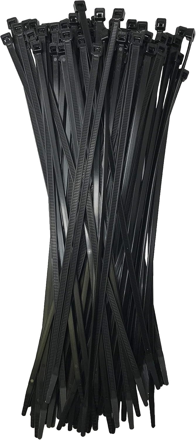 Sherco-Auto Extreme Cold Weather Black 11" Inch Cable Zip Ties 50 Pounds Tensile Strength UV Resistant Wire Wrap - 100 Pack - Made in USA