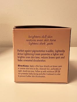 Lighten-Up Plus Active Skin Brightening Cream - 3.4 Fl oz / 100 ml - Daily Moisturzing Cream, For Face and Body