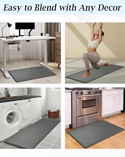 Miniatura 7 de Artnice Tapete de cocina acolchado antifatiga, tapete de escritorio de pie, ergonómico, tapete antideslizante de cocina, tapete de pie para el lugar