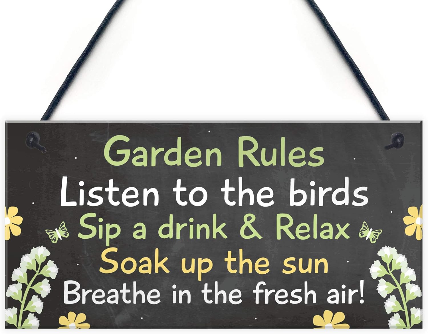 RED OCEAN Novelty Garden Rules Hanging Plaque SummerHouse Sign Garden Shed Friendship Gift RED OCEAN Novelty Garden Rules Hanging Plaque SummerHouse Sign Garden Shed Friendship Gift