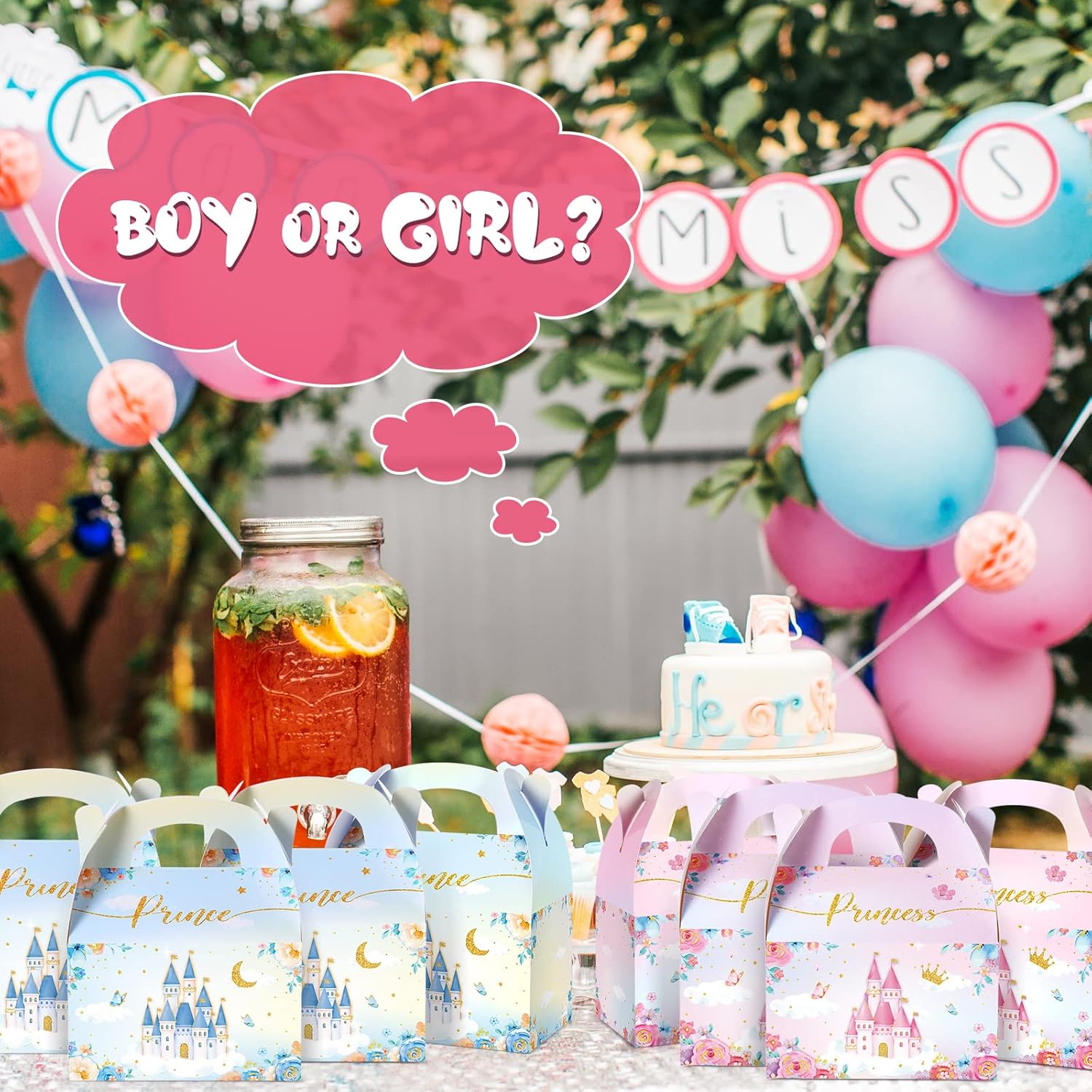 Nezyo Princess and Prince Treat Boxes - Pink & Blue Crown Cardboard Goodie Boxes for Boy Girl Birthday(12 Pcs,Prince and Princess) - Image 6