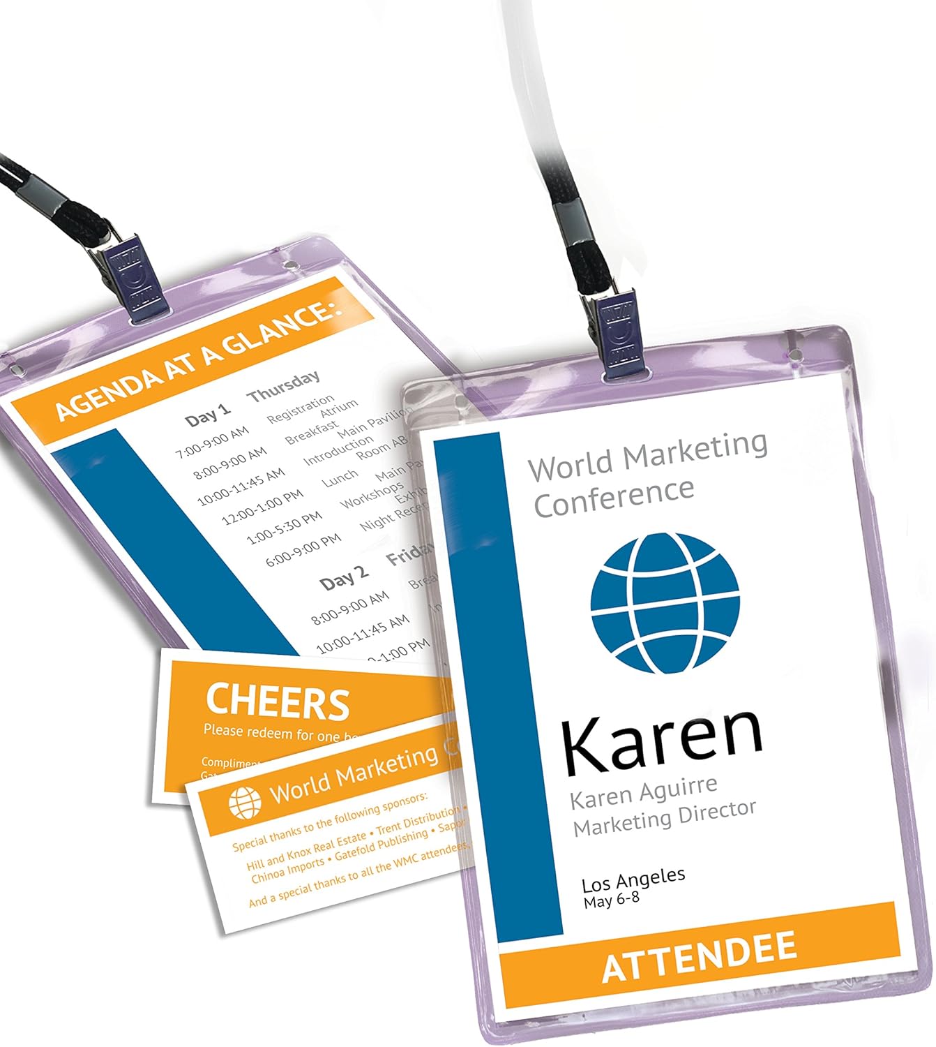 Avery Customizable Name Badge and Ticket Inserts, 6" x 4.25", White, 100 Printable Name Tag Inserts with Tickets (8522)