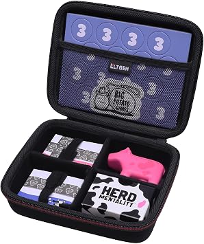 LTGEM Case Compatible with Big Potato Herd Mentality Board Game with Detachable Spacers and Card StrapsCase Only