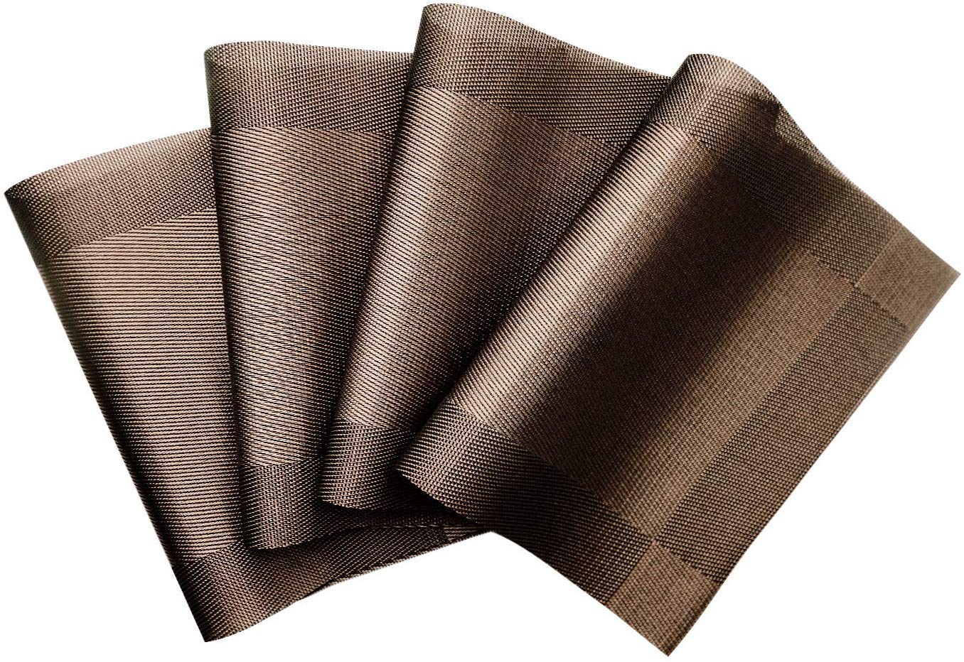 Bhaguji PVC Dining Table Placemat Set of 4 Brown-Size 45*30cm