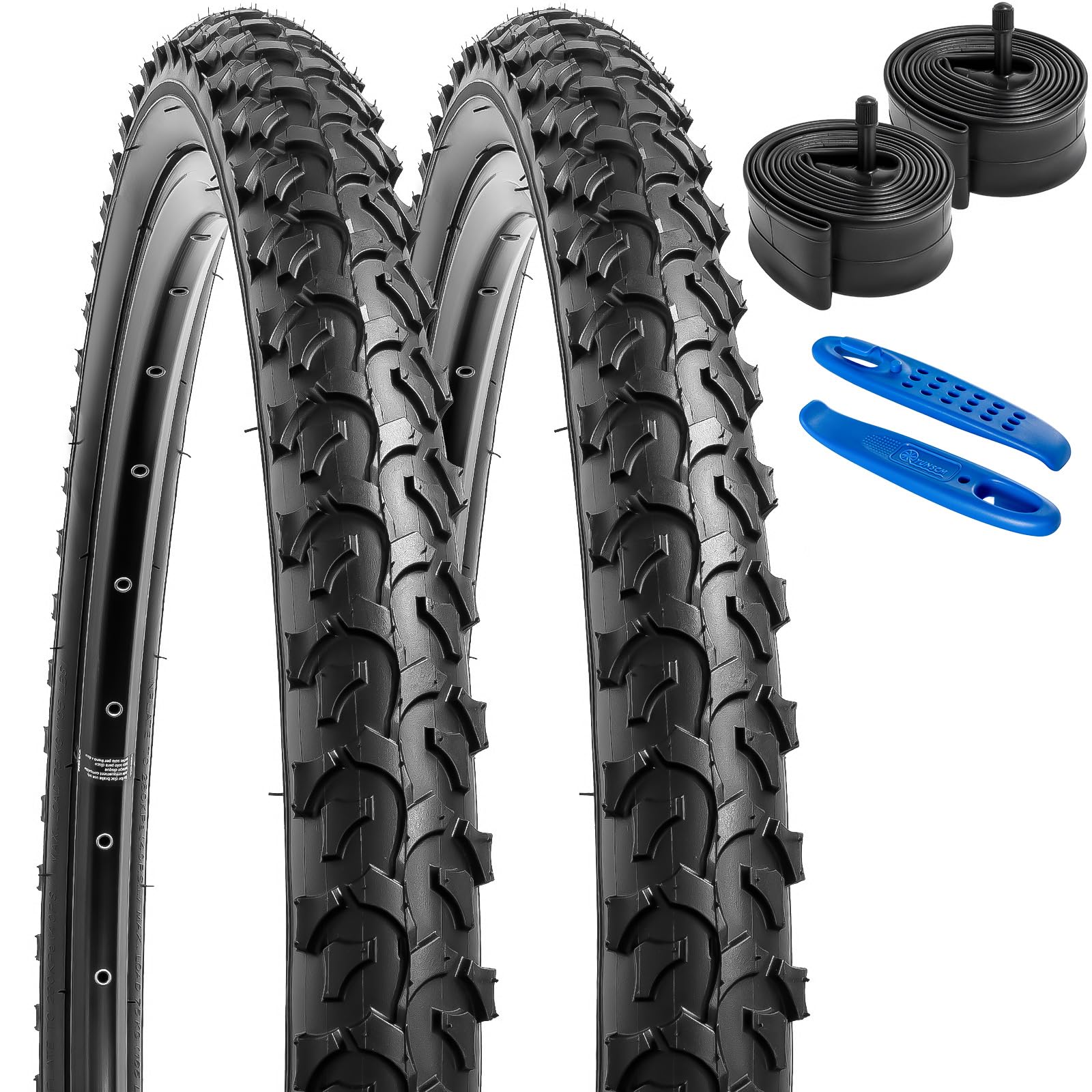 YunSCM 2Pcs Pieghevole 24 pollici copertoni 24x2.125 ETRTO 57-507 24 pollice Camera d'aria AV32mm compatibileBici da strada, city bike, mountain bike 24x2.10 24x2.125 24x2.25 pneumatici