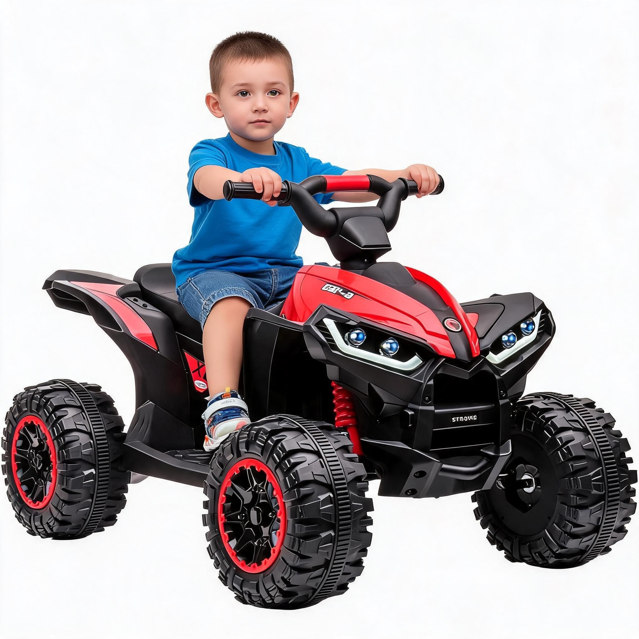 12V Kids Electric Quad Bike, Ride on ATV Car with Parental Remote Control