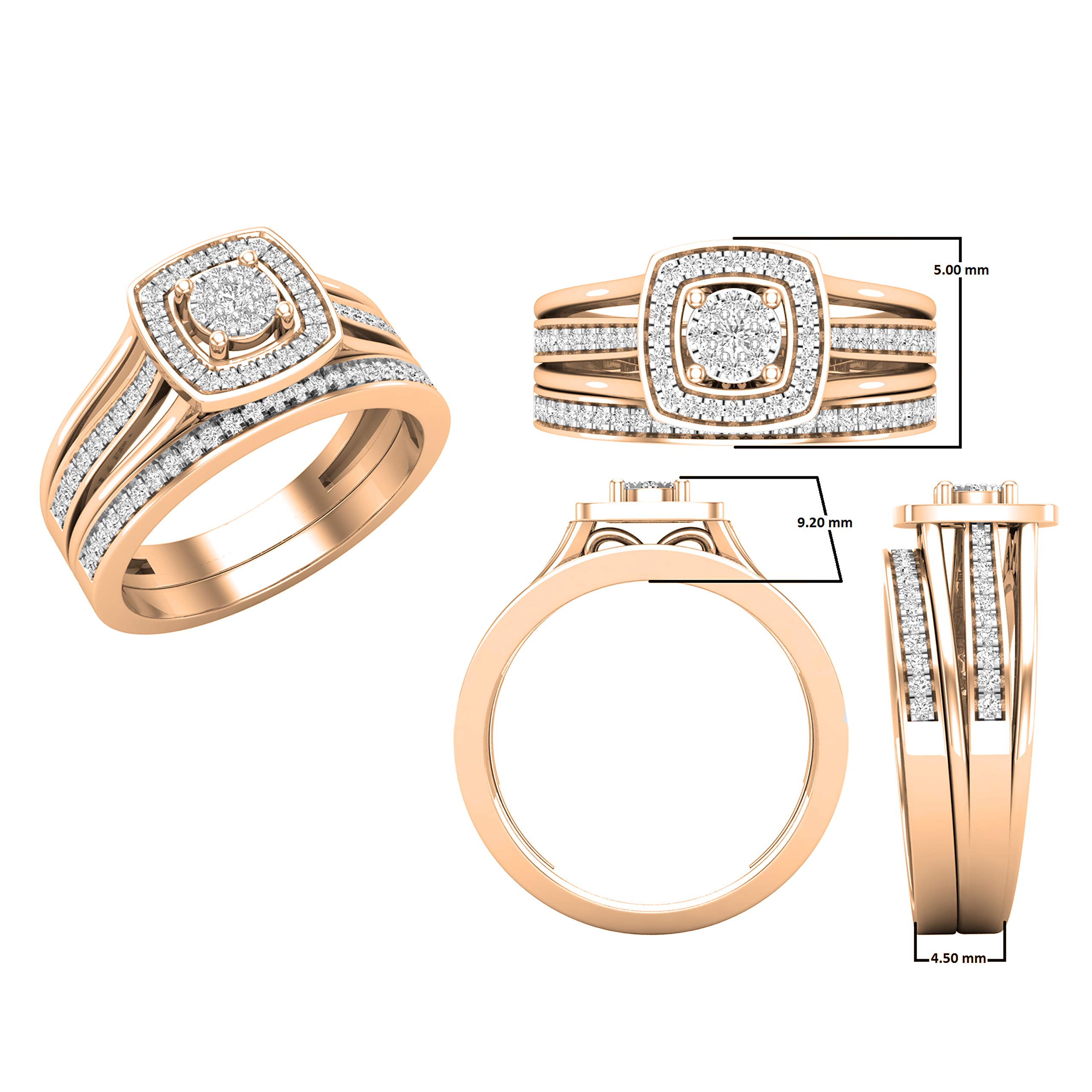 DazzlingRock Collection 10 quilates oro rosa redonda IJ diamante blanco