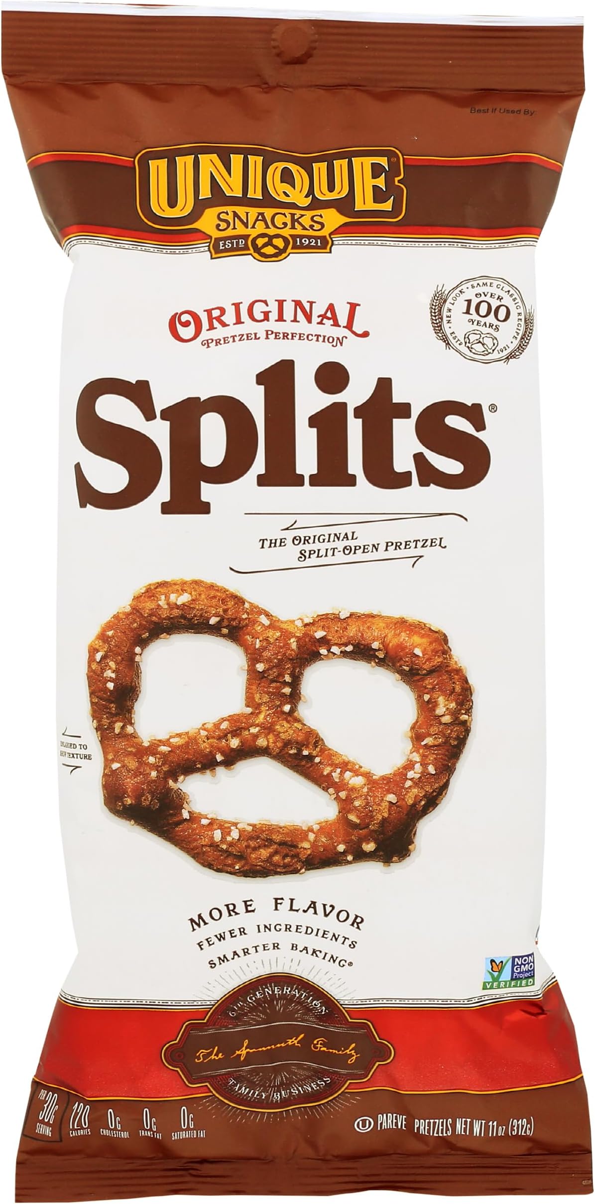 Unique Snacks, Pretzel Splits, 11 Ounce