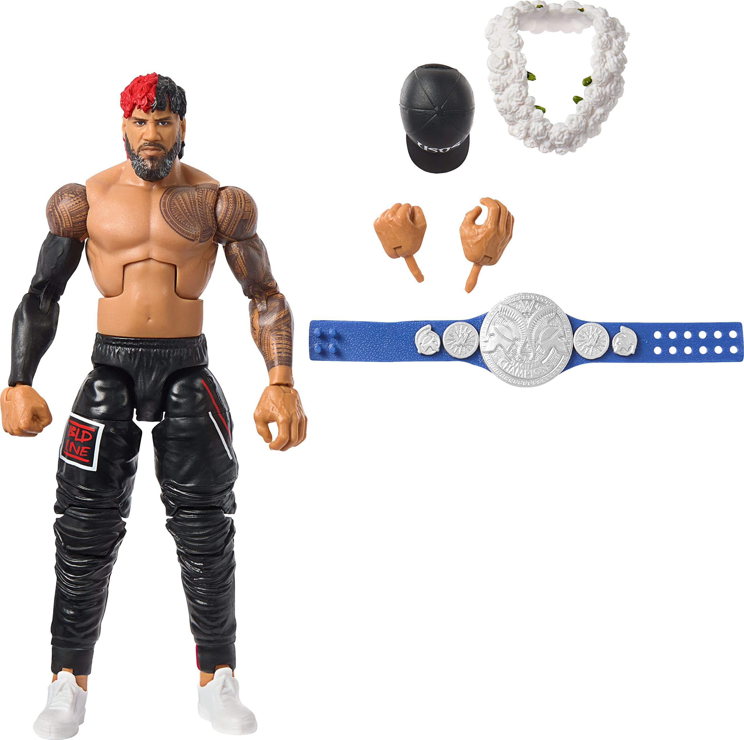 WWE Jimmy Uso Top Picks Elite Collection Action Figure, Articulation & Life-Like Detail, Interchangeable Accessories, 6-in