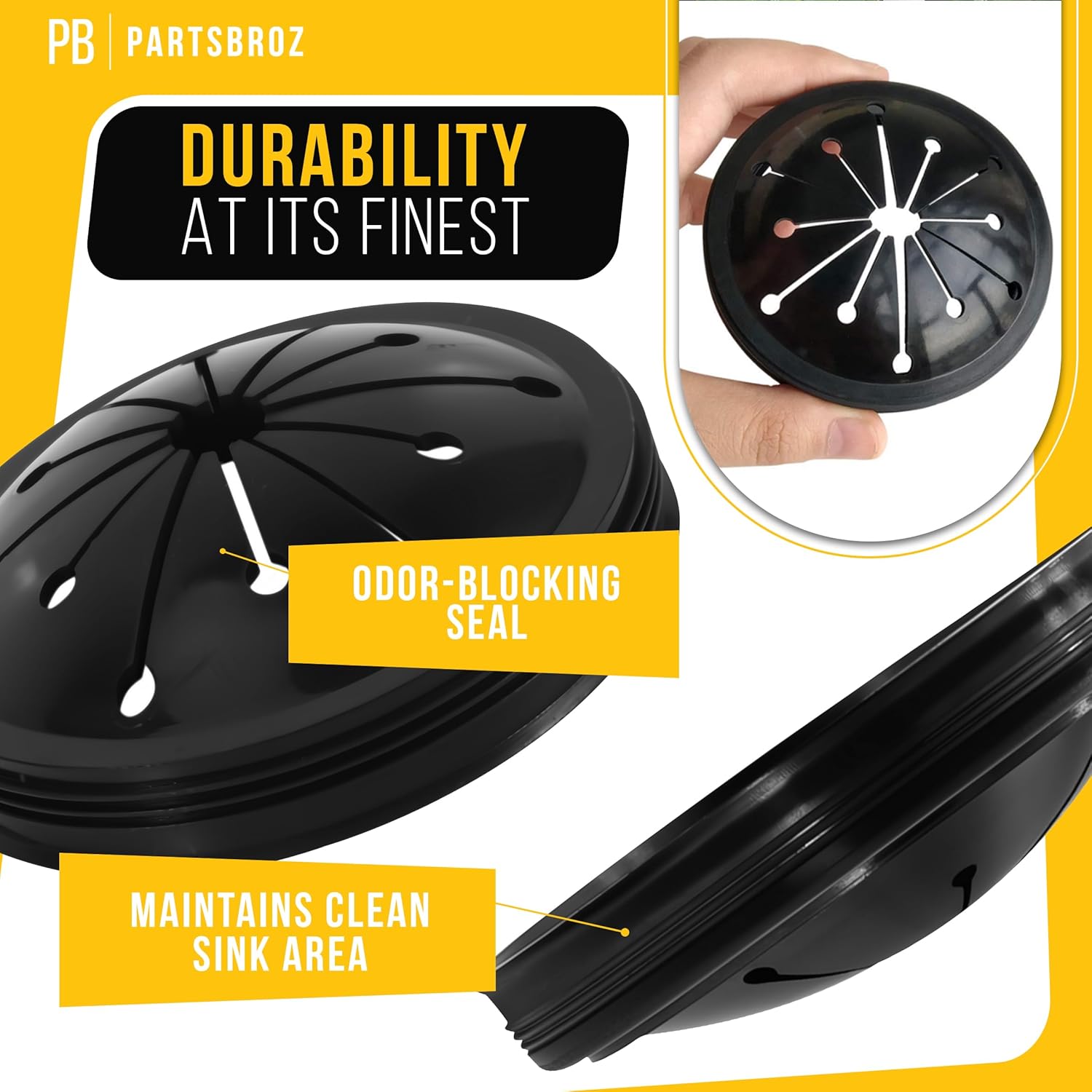 PartsBroz WC11X20163 WC03X10010 Splash Guard (2-Pack) - Compatible With General Electric Hotpoint Garbage Disposer - Replaces AP6890897 PS12726321 WC11X0058 WC11X10004 PM03X0211 PM3X111 GFC325N