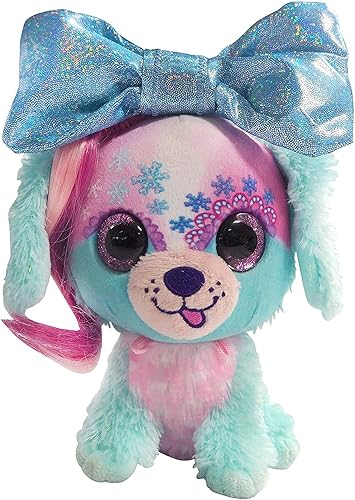Animales de peluche Peluches grandes y suaves de color rosa y azul para cachorros, con lazo sorpresa azul brillante, 2 juguetes sorpresa en el