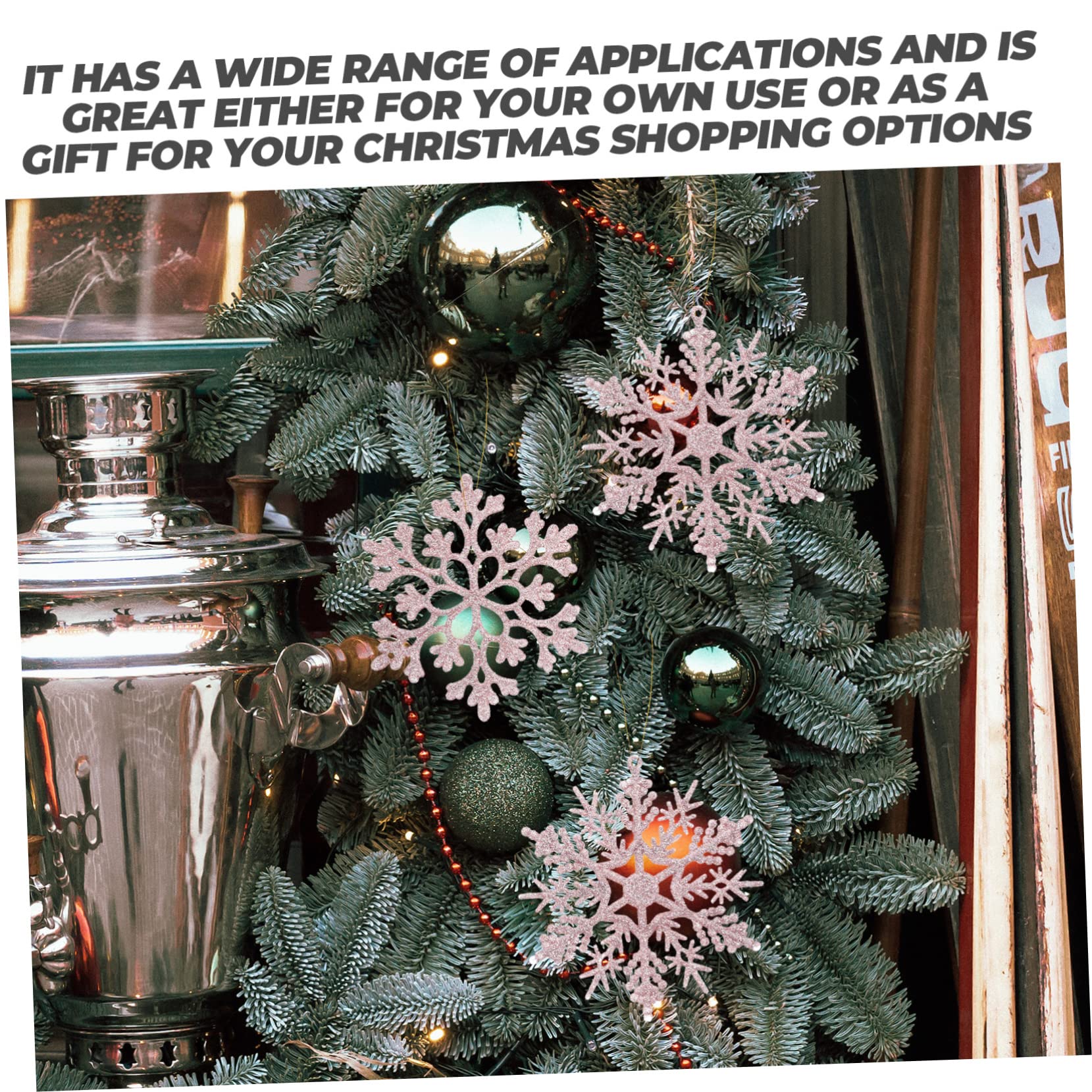 108stücke Teiliges Glitzernde Schneeflocken Weihnachtsbaum-Dekorationen Wiederverwendbare Hängende Ornamente Für Festliche Anlässe Roségold
