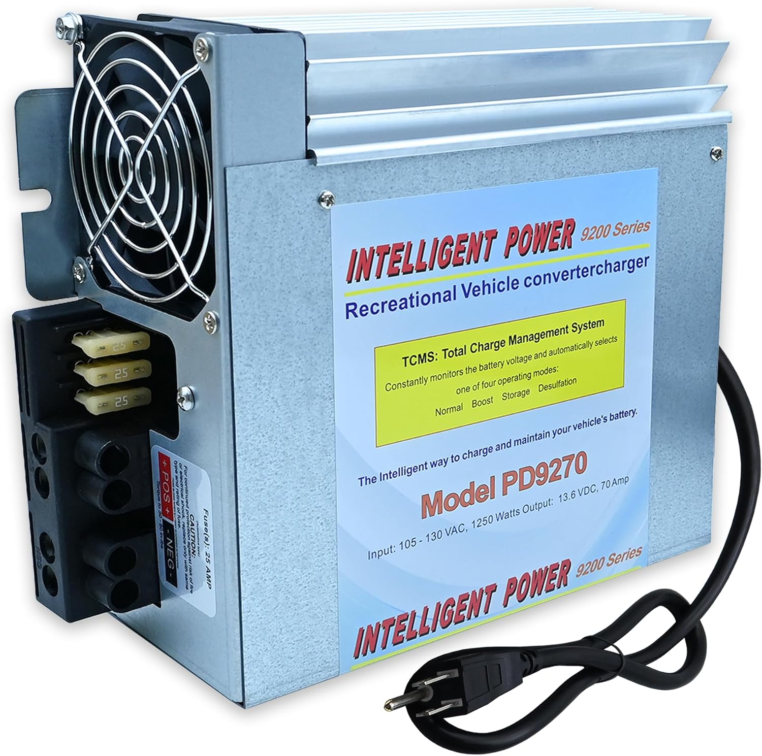 PD9270 70A RV Power Converter Charger | Direct Replacement for PD9270C and Inteli-Power PD9200 Series| Auto 3-Stage Battery Charging| 120v to 12v Power Converter