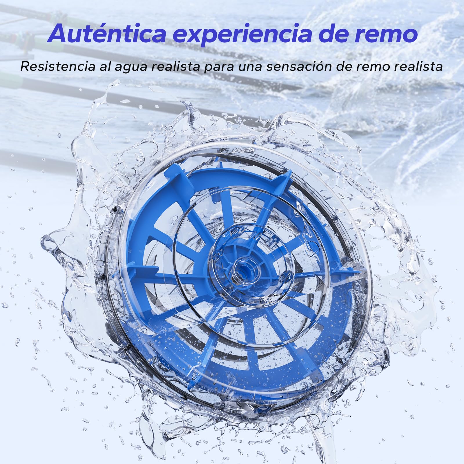 MERACH Remo de Agua para Casa, Máquina de Remo con Resistencia al Agua de 15 L, Conectividad Bluetooth y App, Soporte para iPad, Asiento Ergonómico