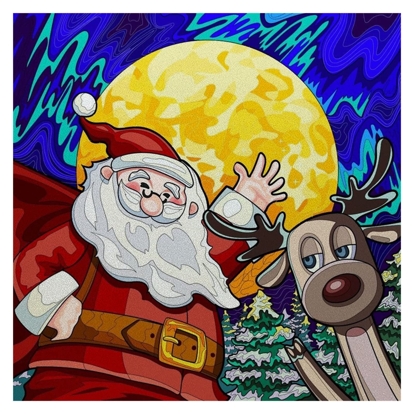 Fotocollage kerstkaart met rode strik en