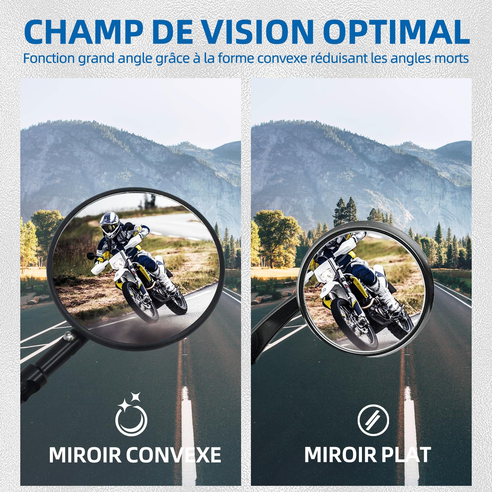 Rétroviseurs de guidon de moto, certifiés E, plug and play, avec adaptateur, adaptés aux modèles KTM SMCR 690 et Husqvarna Supermoto 701, accessoires de rétroviseurs de guidon de moto