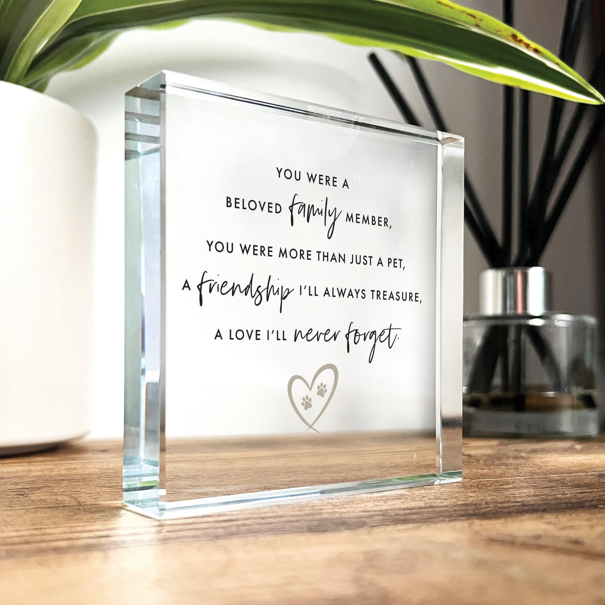 Pet Memorial Solid Glass Ornament, Clear - Image 2