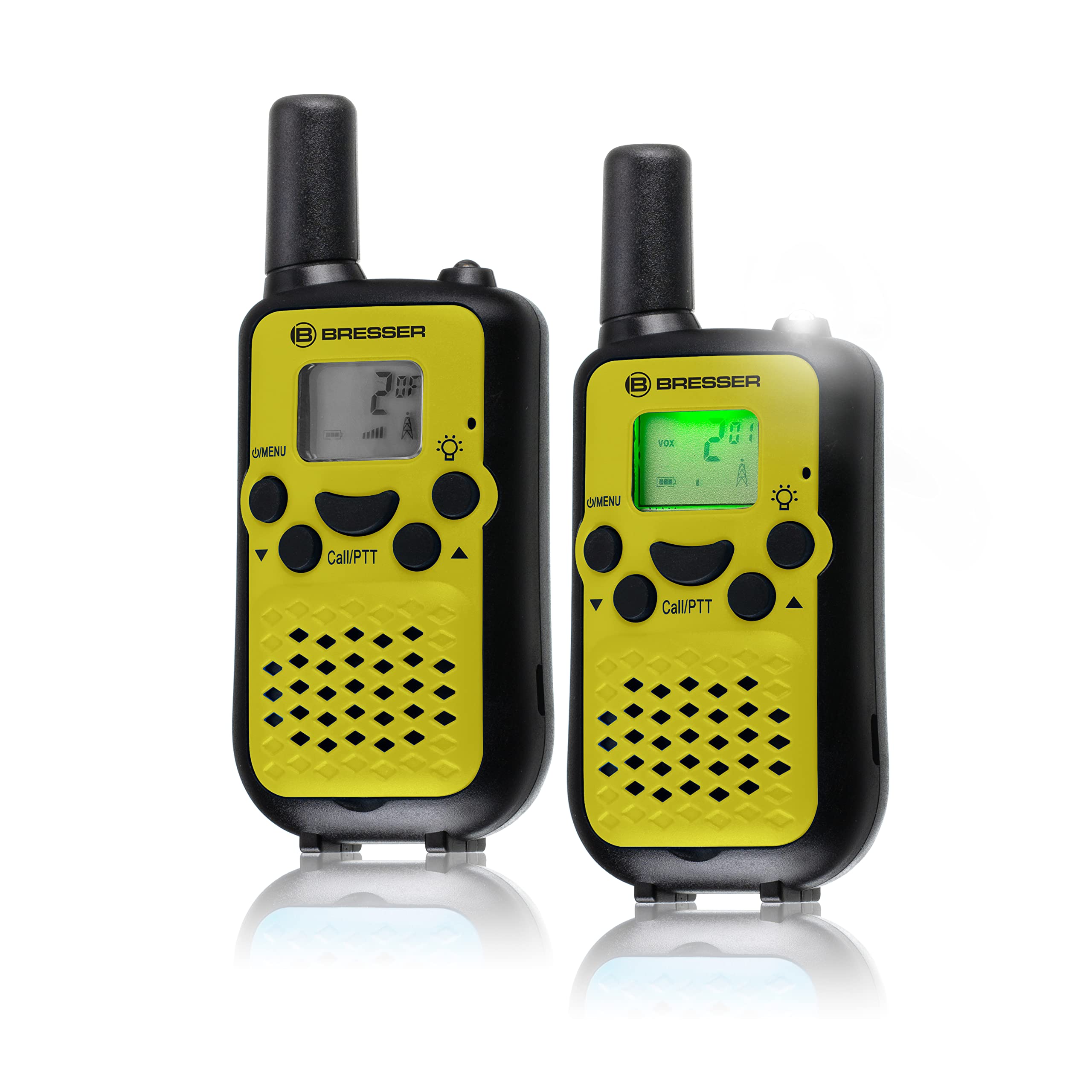 Bresser Junior Walkie Talkies para niños Alcance 6km VOX USB-C Linterna Clip cinturón