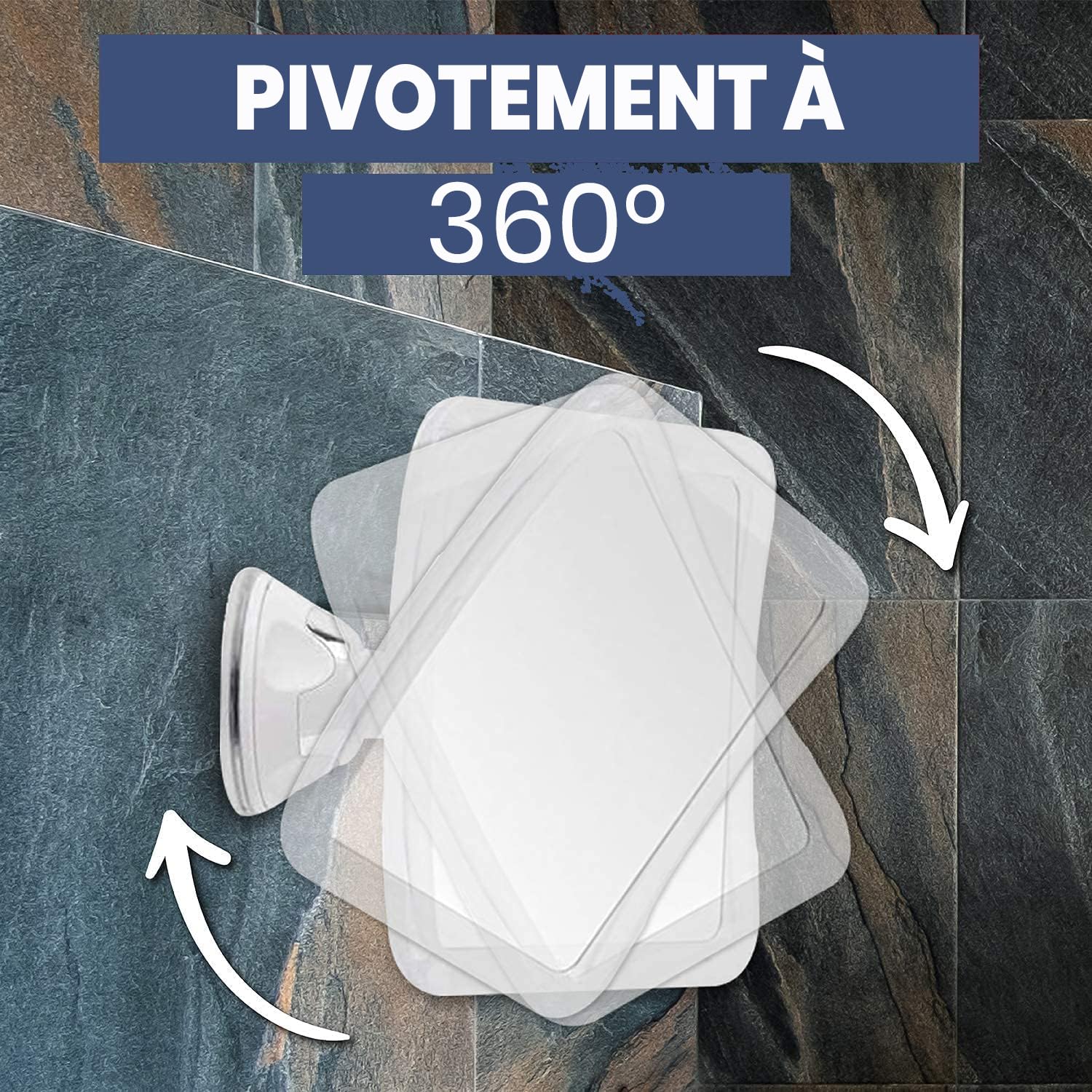 Mirrorvana Miroir de Douche Anti buée pour Rasage avec Ventouse, Petit Miroir incassable sans adhésif pour Salle de Bain, 16 cm x 16 cm