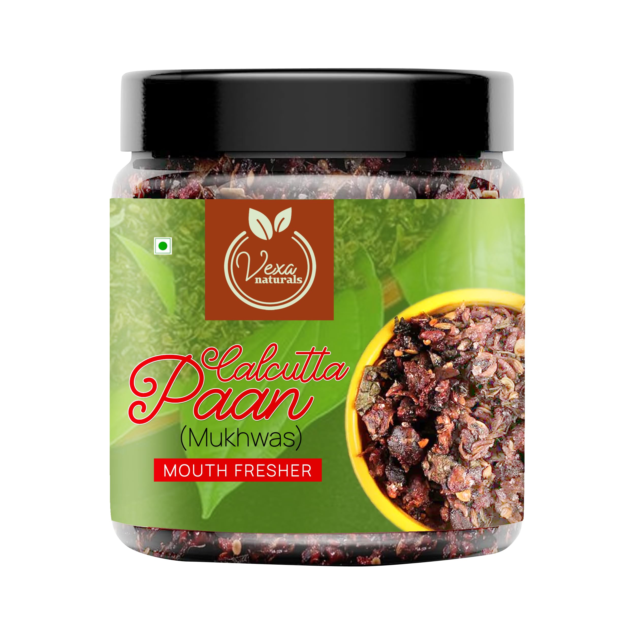 VEXA NATURALS Calcutta Meetha Paan Mukhwas Mouth Freshener, 400grams | Without Supari |Sweet Paan Hygienically Packed Jar | Traditional Mukhwas