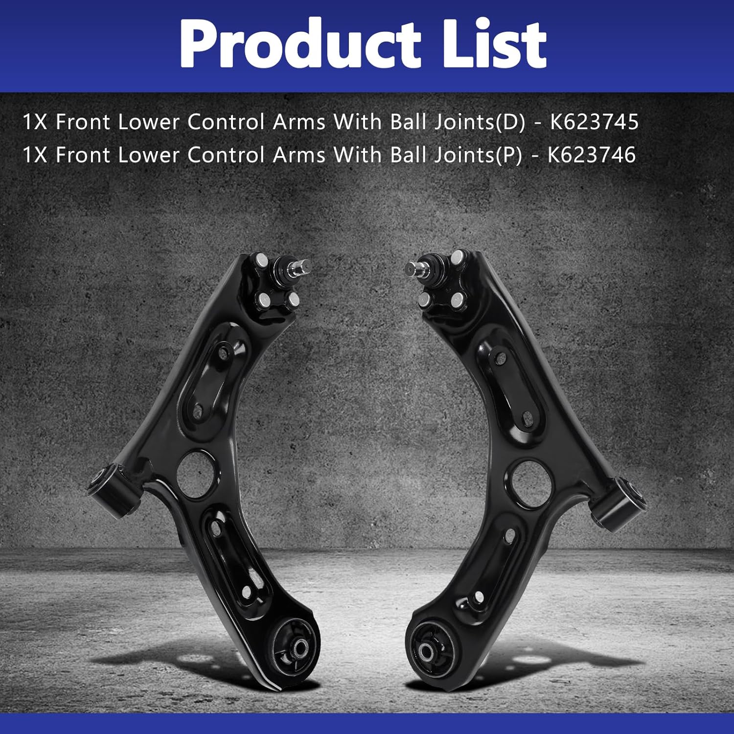 Control Arm, Pair Front Lower w/Ball Joint Suspension Kit Replacement For Hyundai Sonata 2015 Tucson 2016-2021 Kia Optima 2016-2019 Sportage 2017-2021