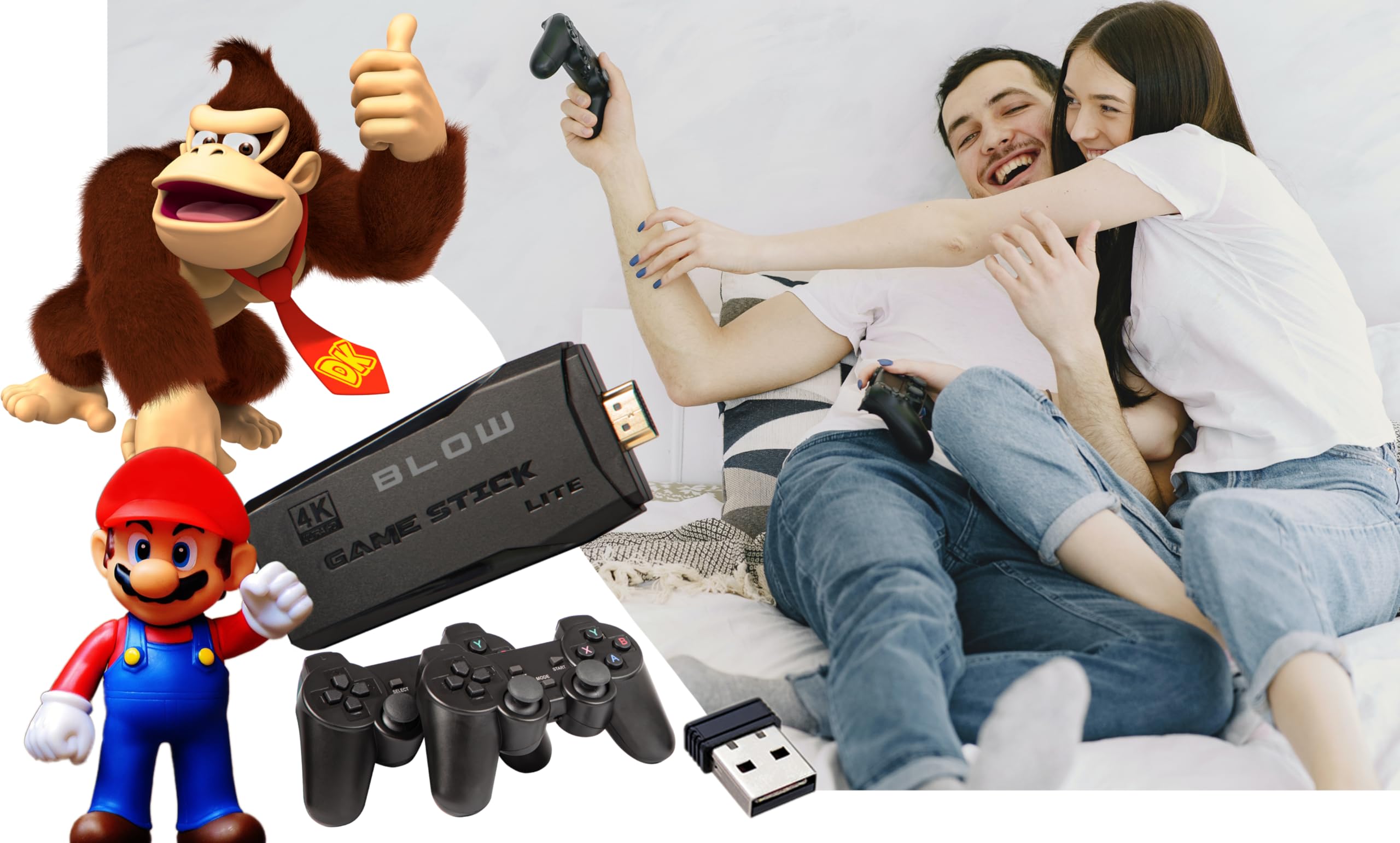BLOW GRA TELEWIZYJNA TV MINI RETRO KONSOLA HDMI BEZPRZEWODOWY PAD x2 22073 GIER