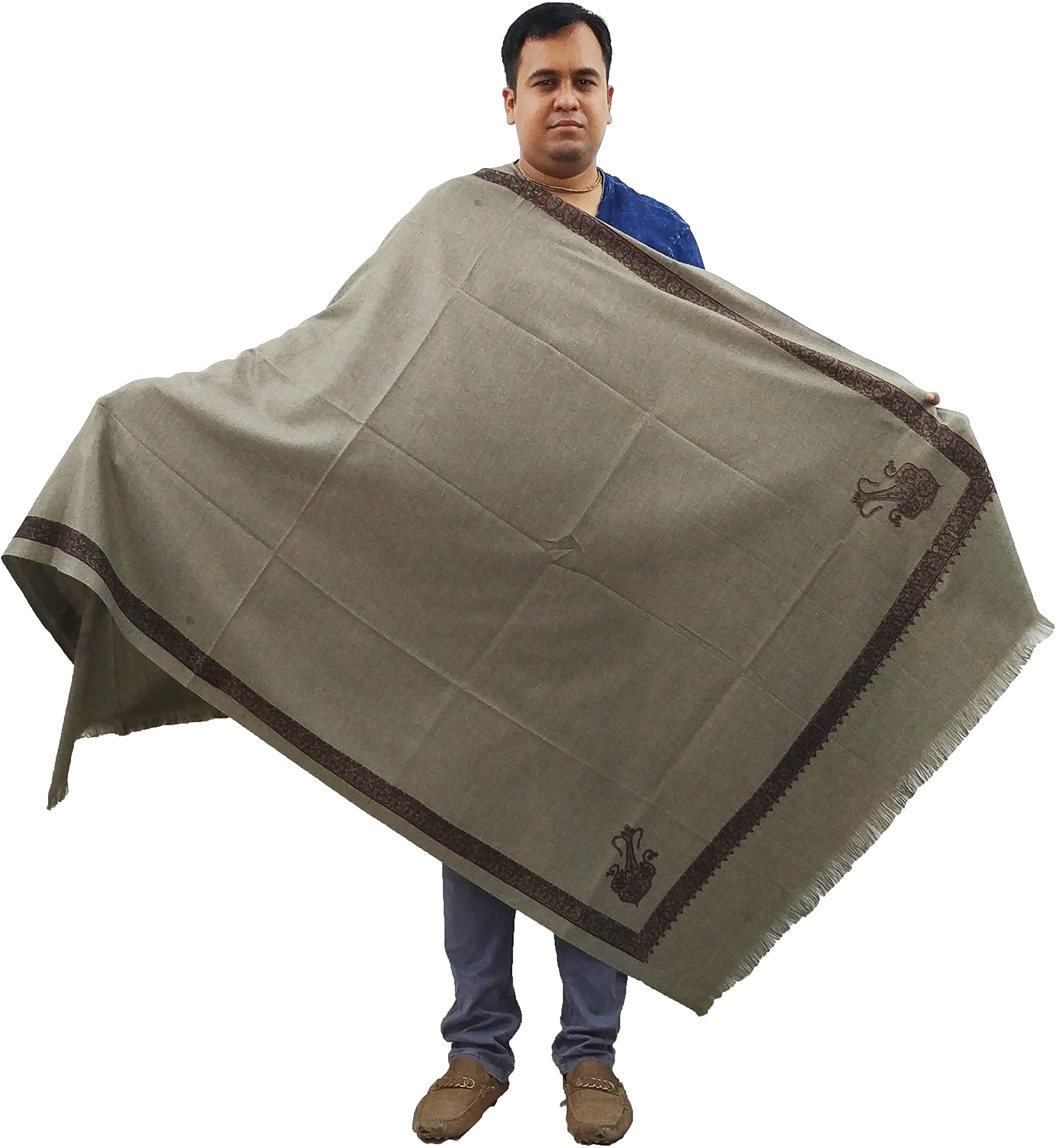Jagannath Men Shawl Printed Wool Grey-picture-55