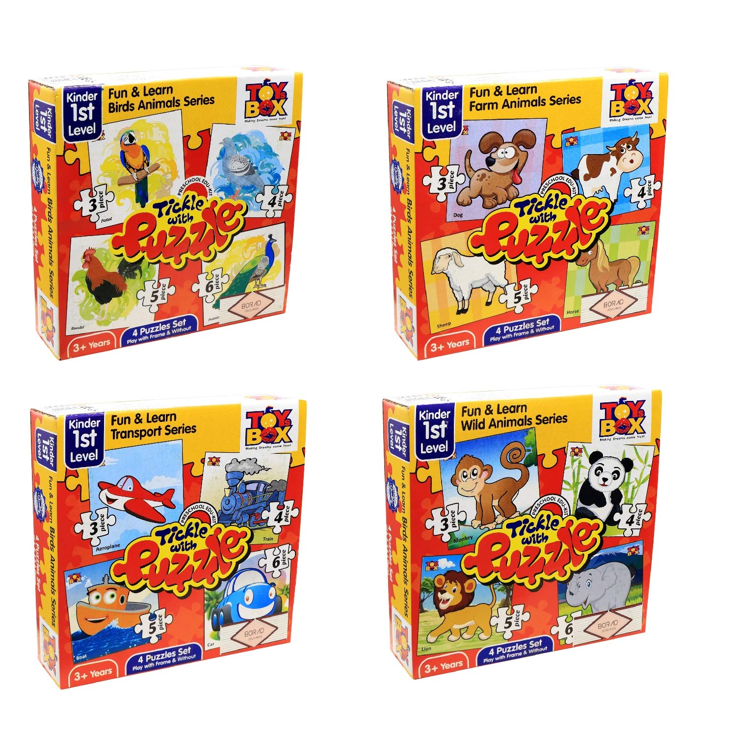 Borad EduGames Jigsaw Puzzle Game for Kids for Age 3 and Above Set of 4 Box 16-Puzzles